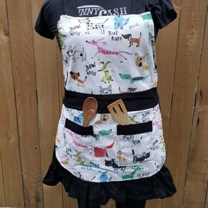 Dog Lovers Handmade Kitchen Art Ruffle Apron
